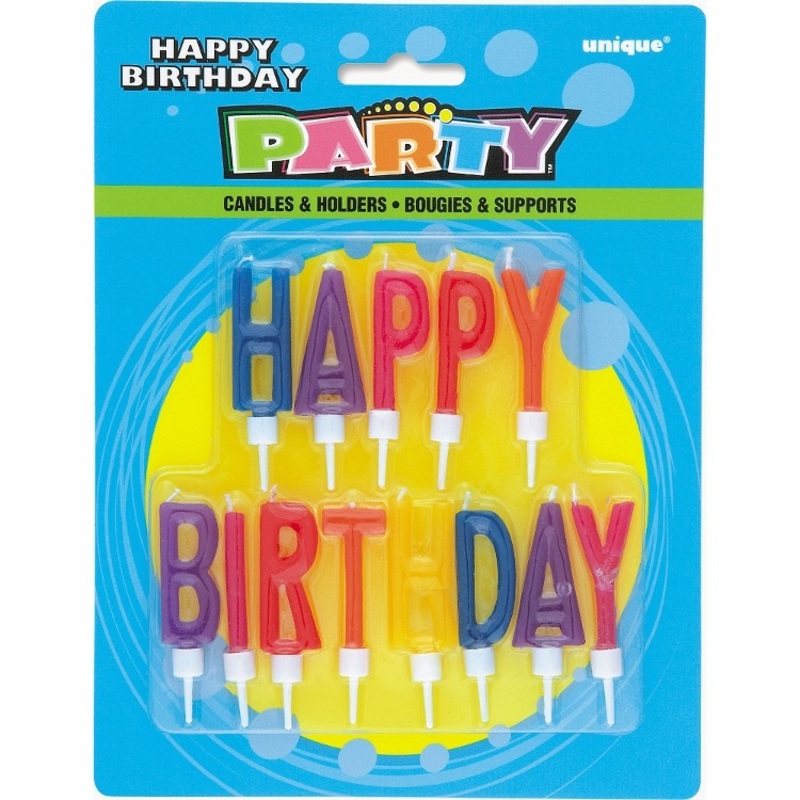 Happy Birthday letters candles
