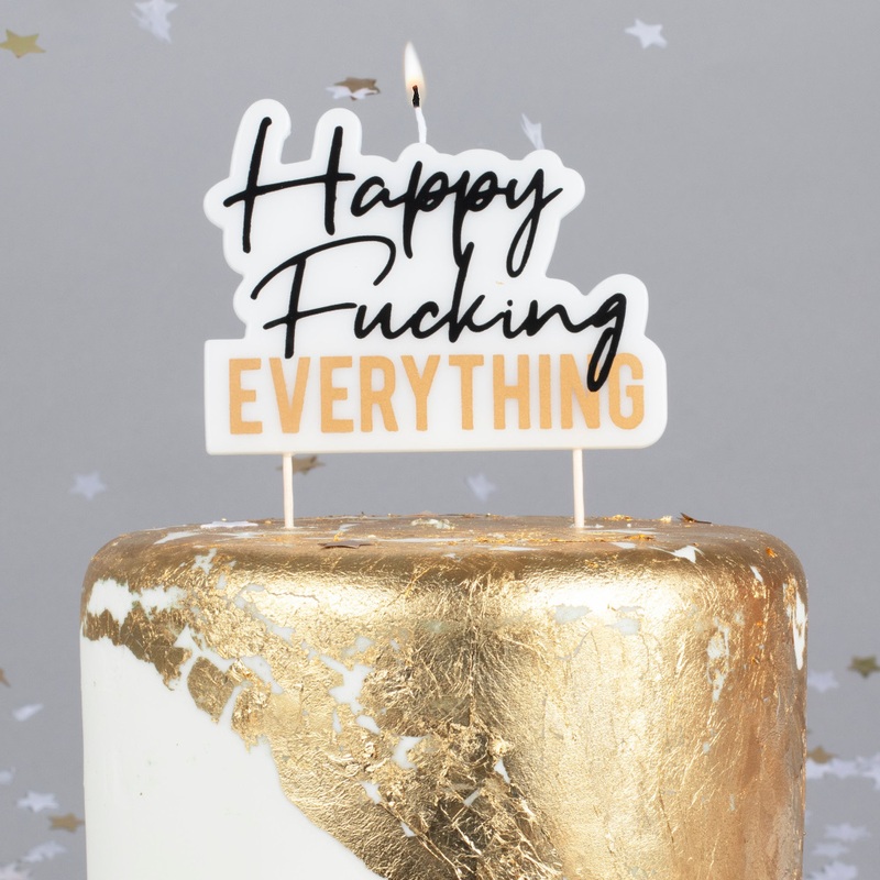 Happy F... Everything cake candle