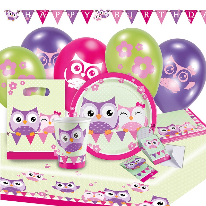 Party set owl 60 pieces