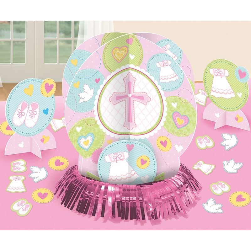 Table decoration set Holy Communion Pink 23 pieces
