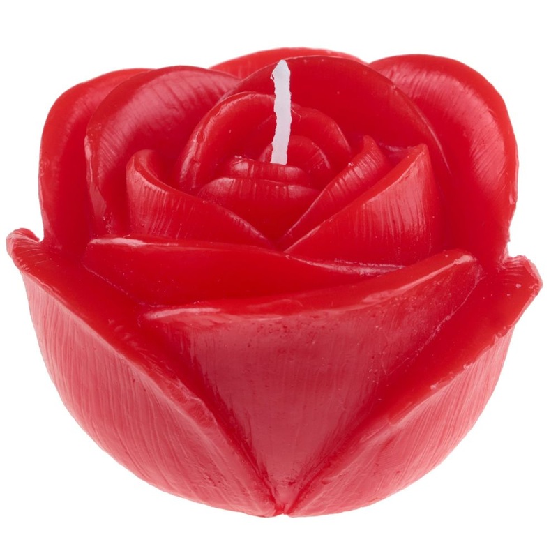 Wedding candle rose red 12 x 7 cm