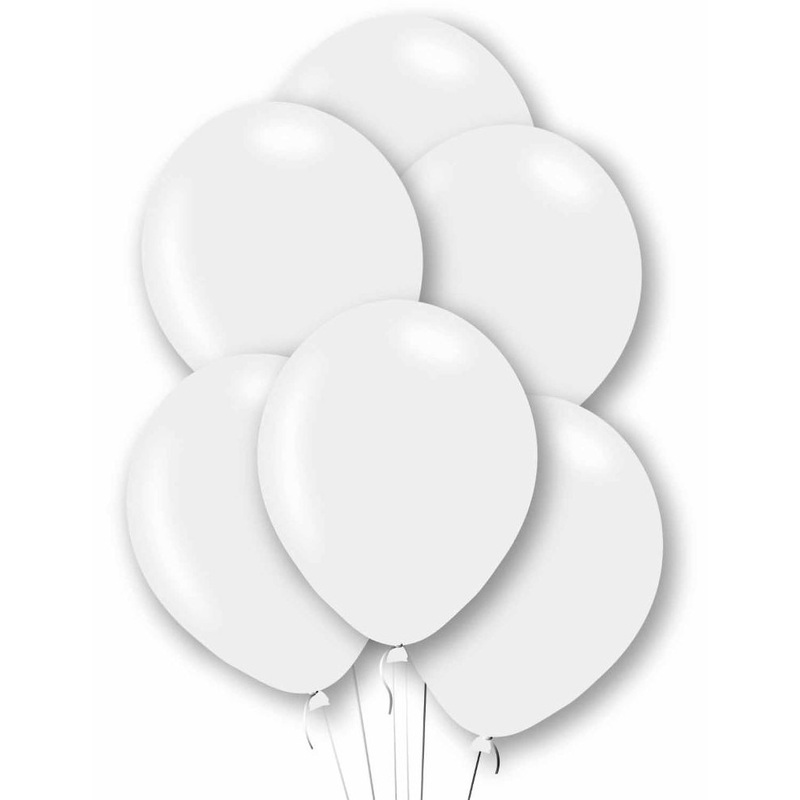 10 pearly white latex balloons 27.5cm