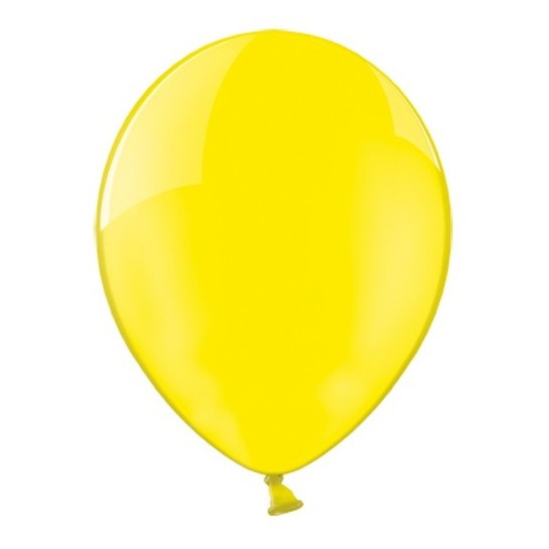100 balloons shiny crystal lemon yellow 30cm