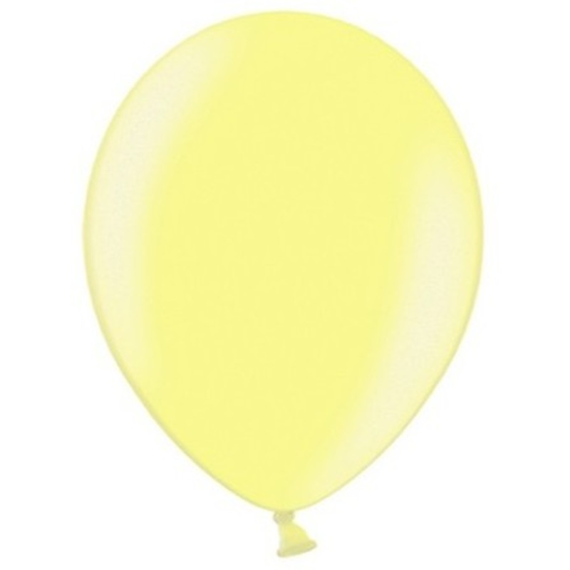 100 Celebration metallic balloons lemon yellow 25cm