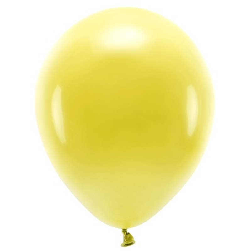 100 eco pastel balloons sun yellow 26cm