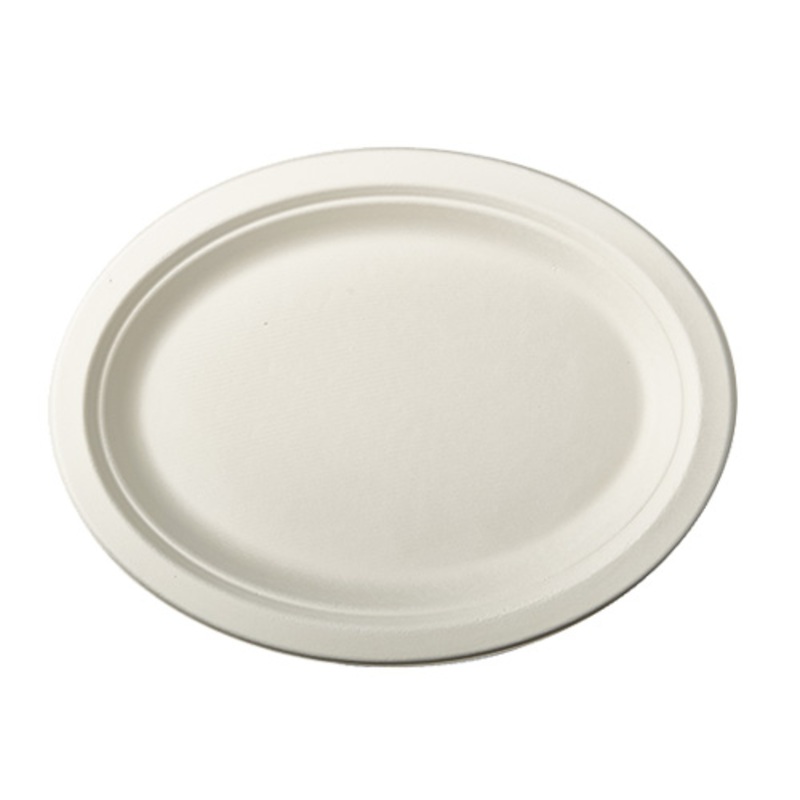 12 oval sugar cane plates Aleko 32 x 25.5cm