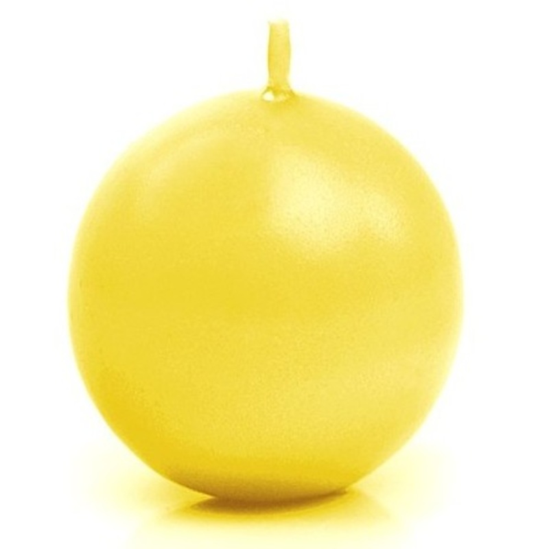 20 ball candles Torino yellow metallic 4.5cm
