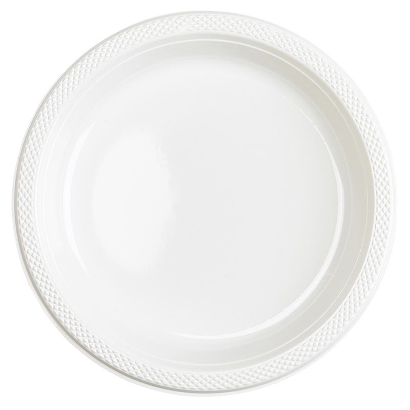 20 plastic plates Mila white 22.8cm