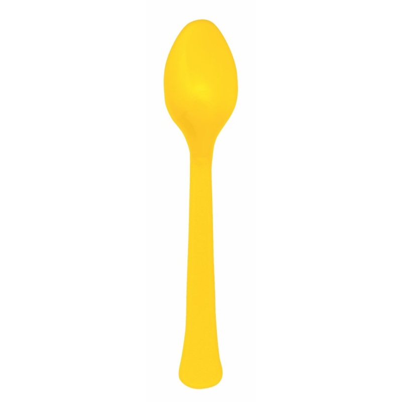 24 sun yellow spoons reusable