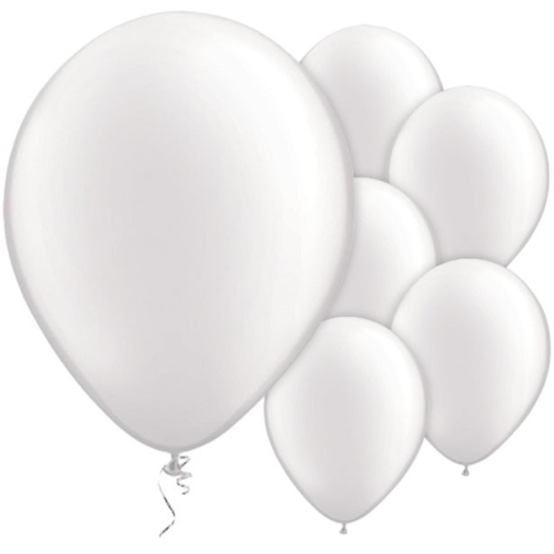 25 white latex balloons pearl 28cm