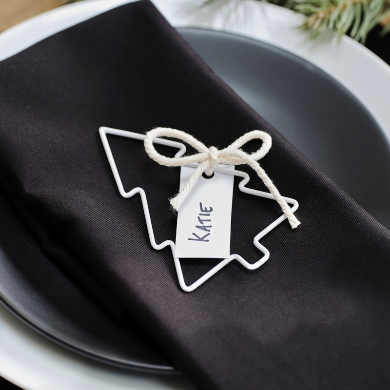 4 Christmas tree place card holders