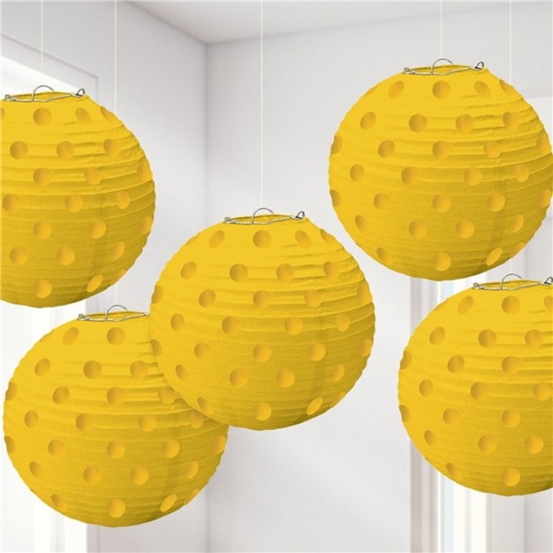 5 yellow dots Chinese lanterns Parada 12cm