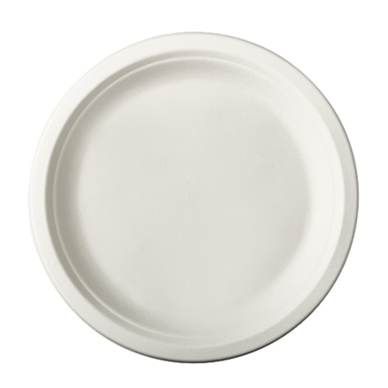 50 round sugar cane plates Tosca 23cm