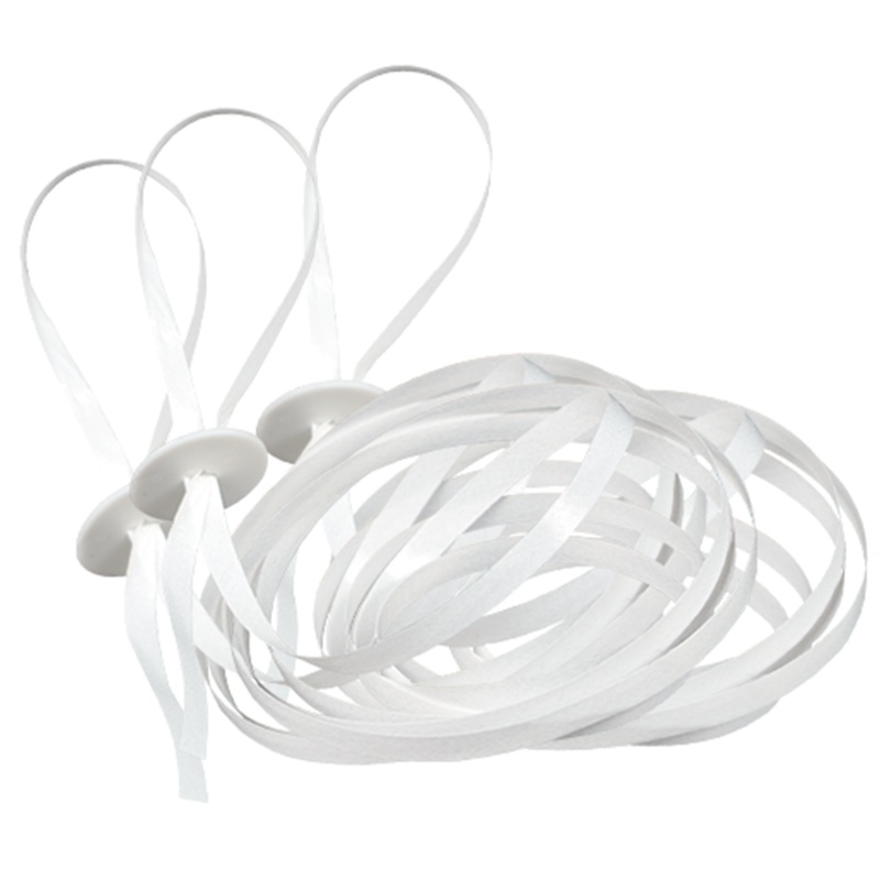 50 white balloon clasps with ribbon