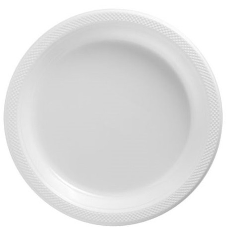 50 white paper plates Geneva 17cm