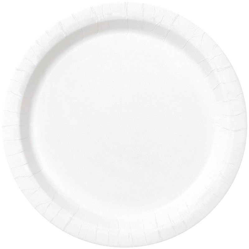 8 paper plates Vera white 23cm