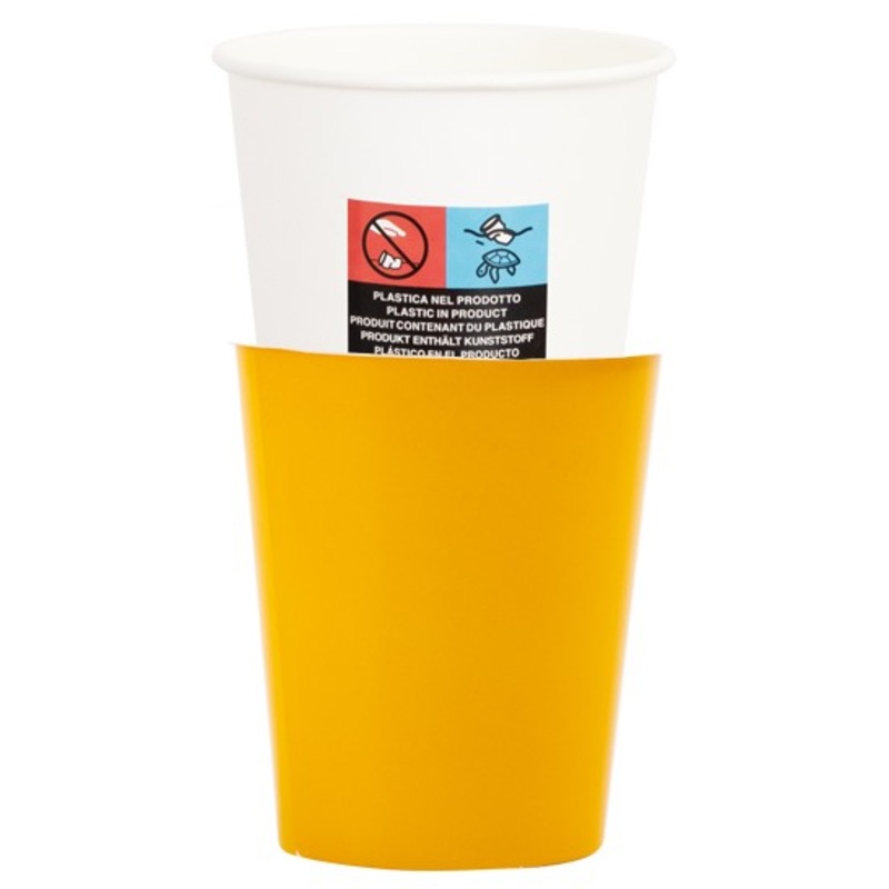 8 Yellow Passion paper cups 250ml