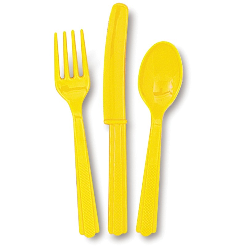 Cutlery set Vera honey yellow 18 pieces