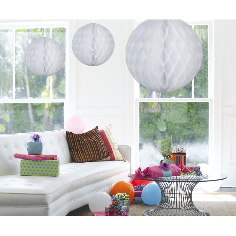 Decorative honeycomb ball white 50cm