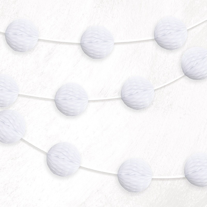 Honeycomb Garland Party Night White 213cm