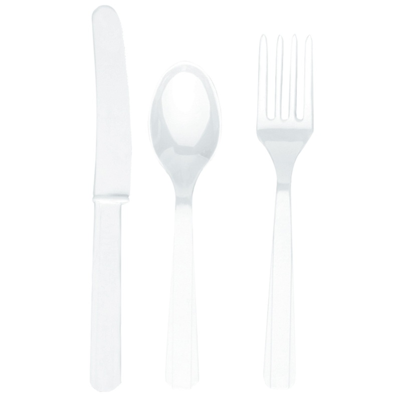 Party Buffet Cutlery Set Diamond White 24-pieces