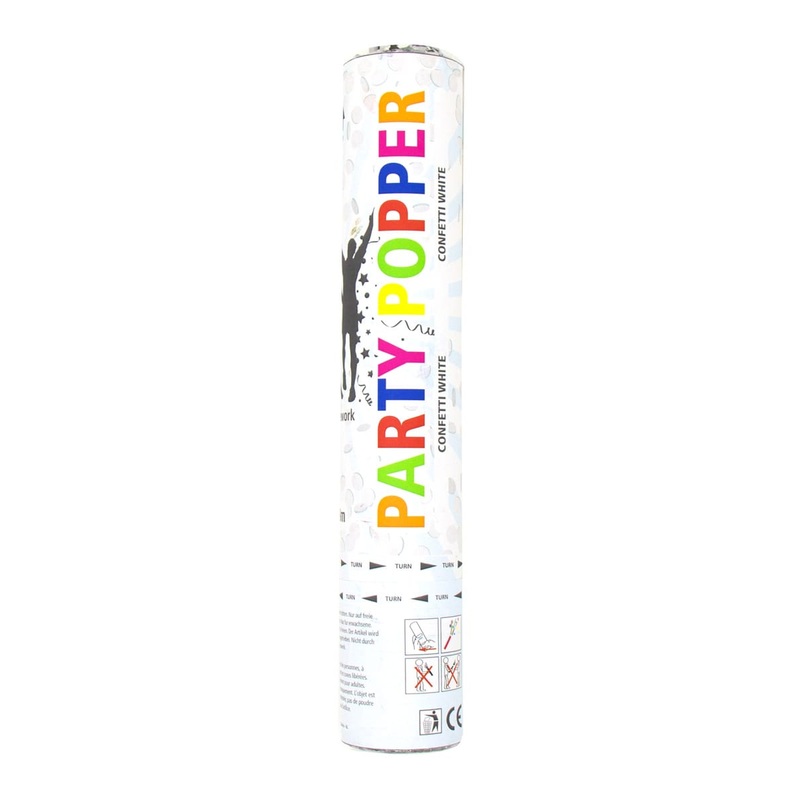 Party popper white confetti