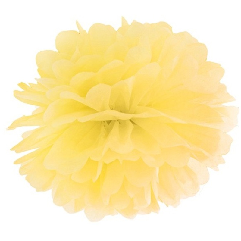 Pompon Romy lemon yellow 35cm