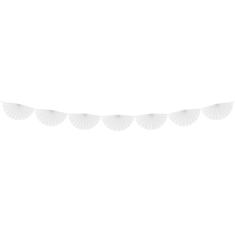 Rosette garland Daphne white 3m x 40cm