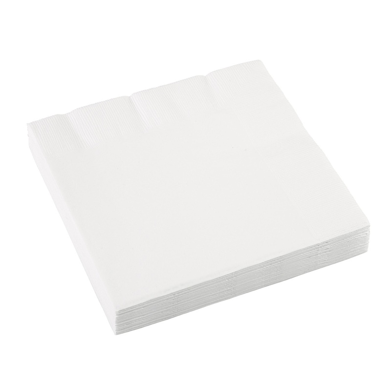 Set of 20 Partytime paper napkins diamond white