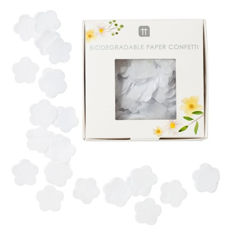 Tissue paper confetti white flowers
