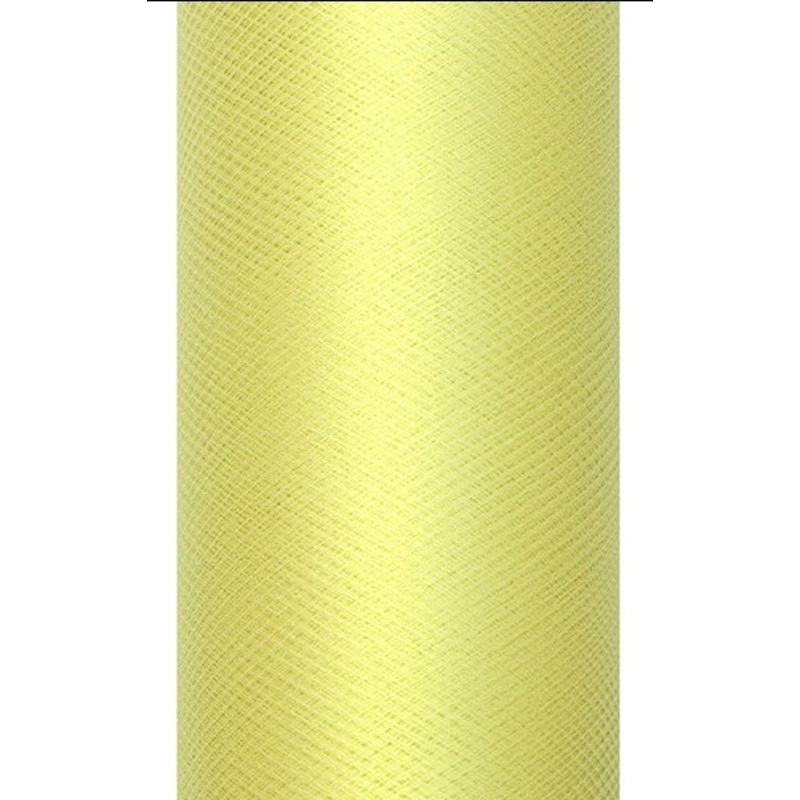 Tulle fabric Luna lemon yellow 20m x 8cm