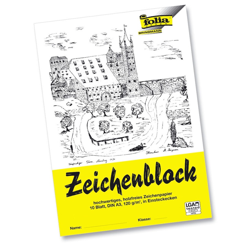 Zeichenblock mit Leinenecken 120g/m wei DIN A3 10 Blatt