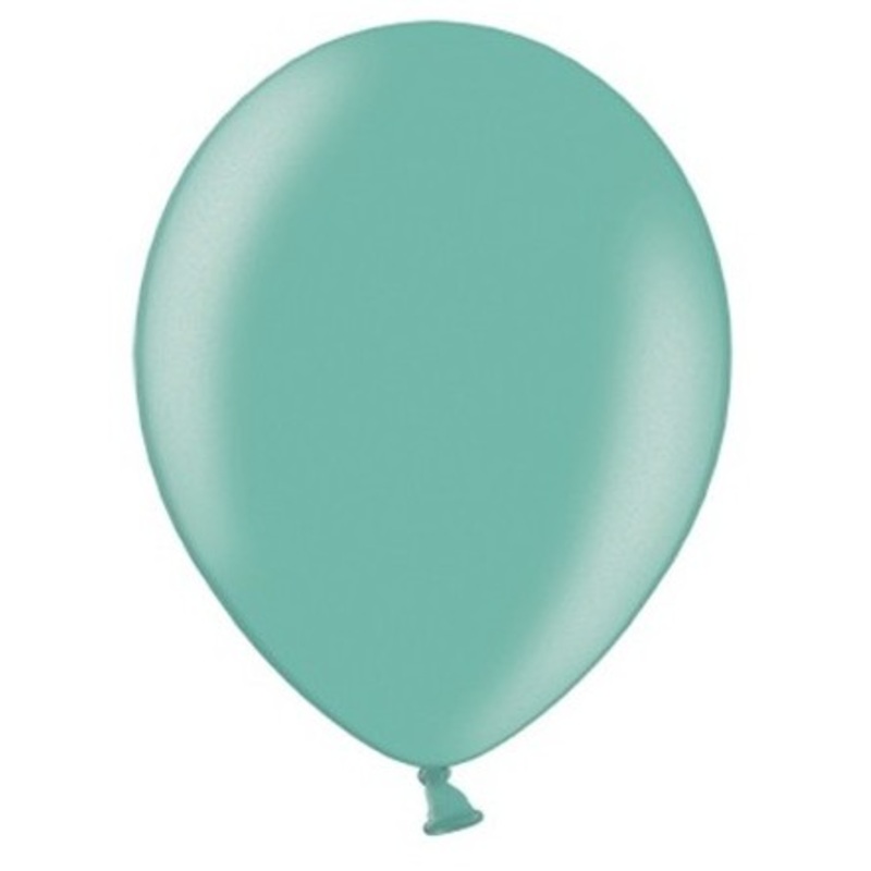10 Partystar metallic balloons aquamarine 23cm