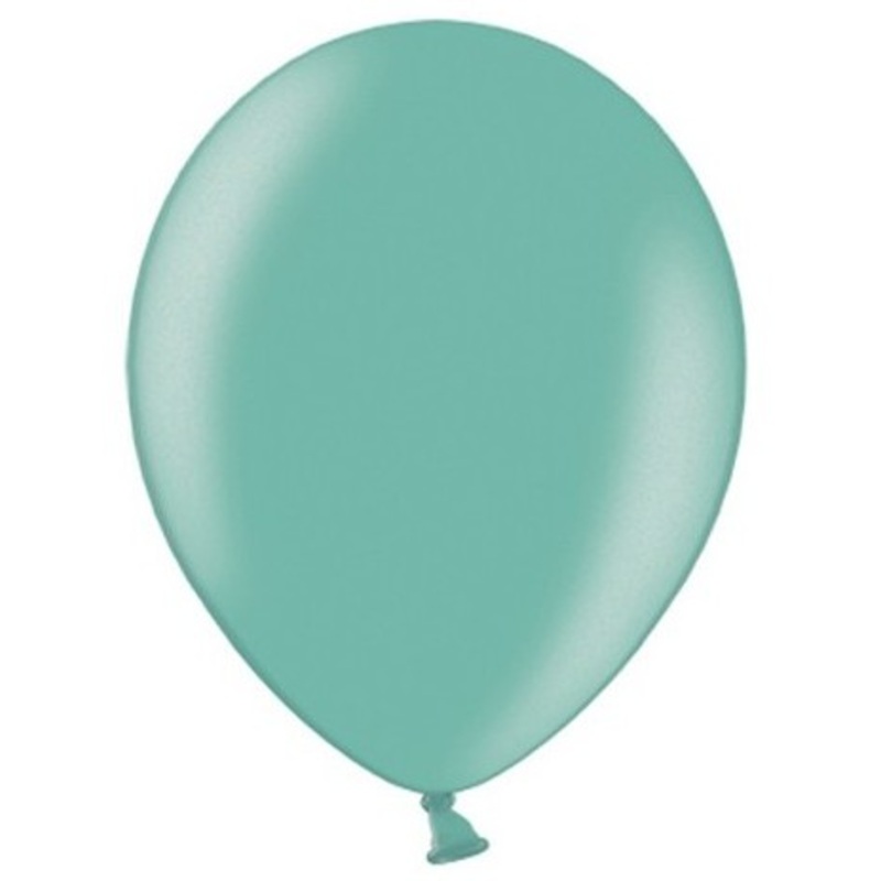 10 Partystar metallic balloons aquamarine 27cm