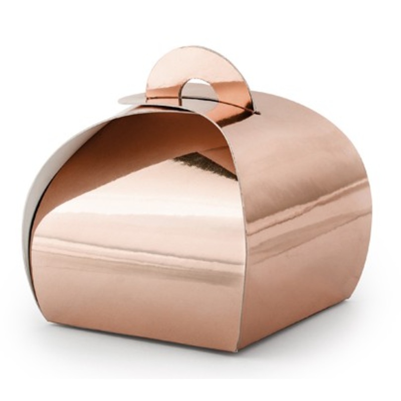 10 rose gold metallic gift boxes