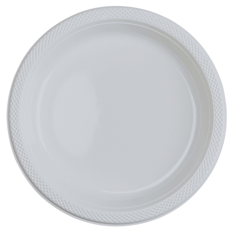 10 transparent plastic plates 23cm