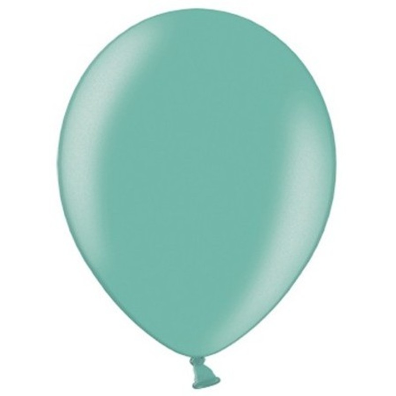 100 Celebration metallic balloons aquamarine 25cm