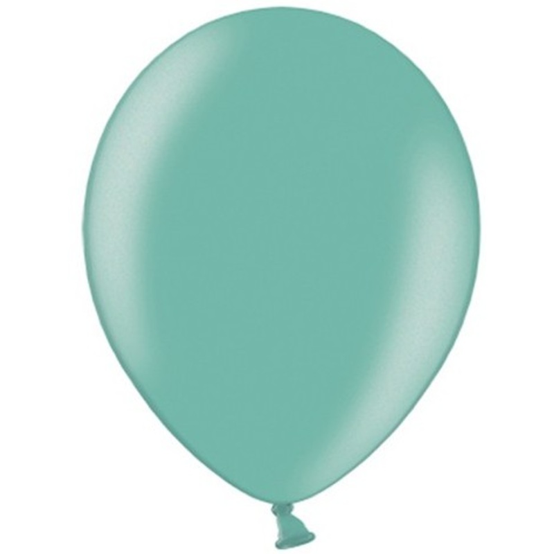 100 Celebration metallic balloons aquamarine 29cm