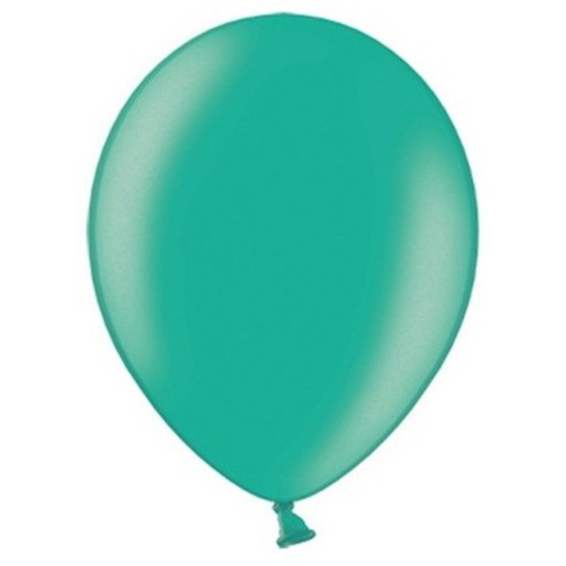 100 Celebration metallic balloons turquoise 23cm