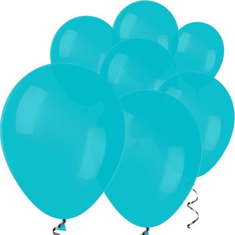 100 Latex Balloons Caribbean Blue 12.7cm / 5"