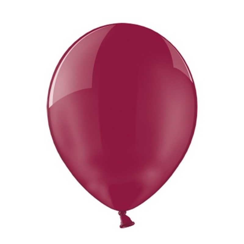100 Shiny Crystal Balloons Wine Red 30cm