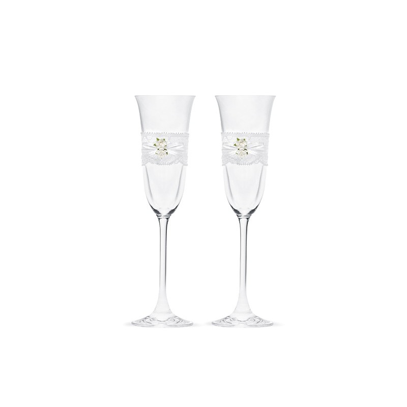 2 champagne glasses with tip 160ml