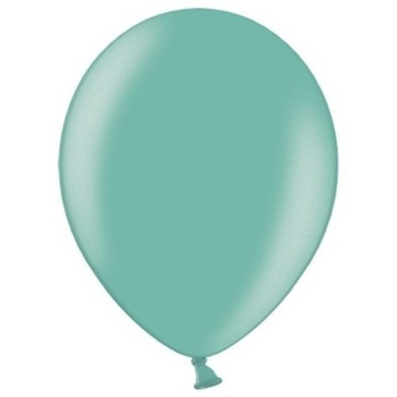 20 Partystar metallic balloons aquamarine 27cm