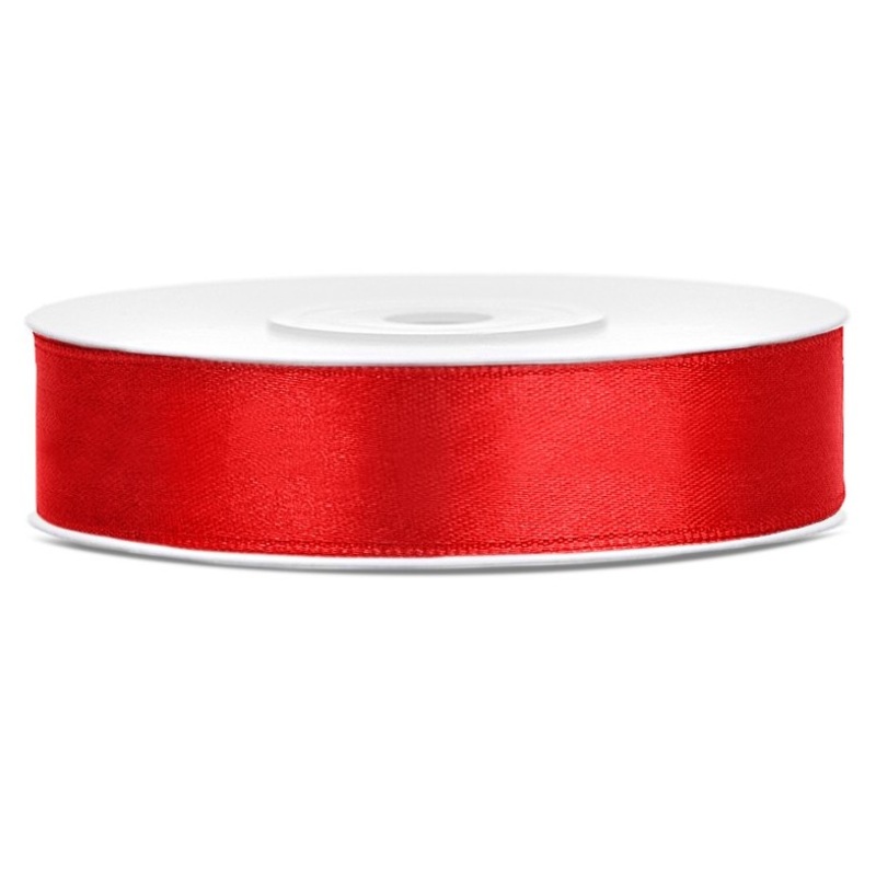 25m ribbon in red satin