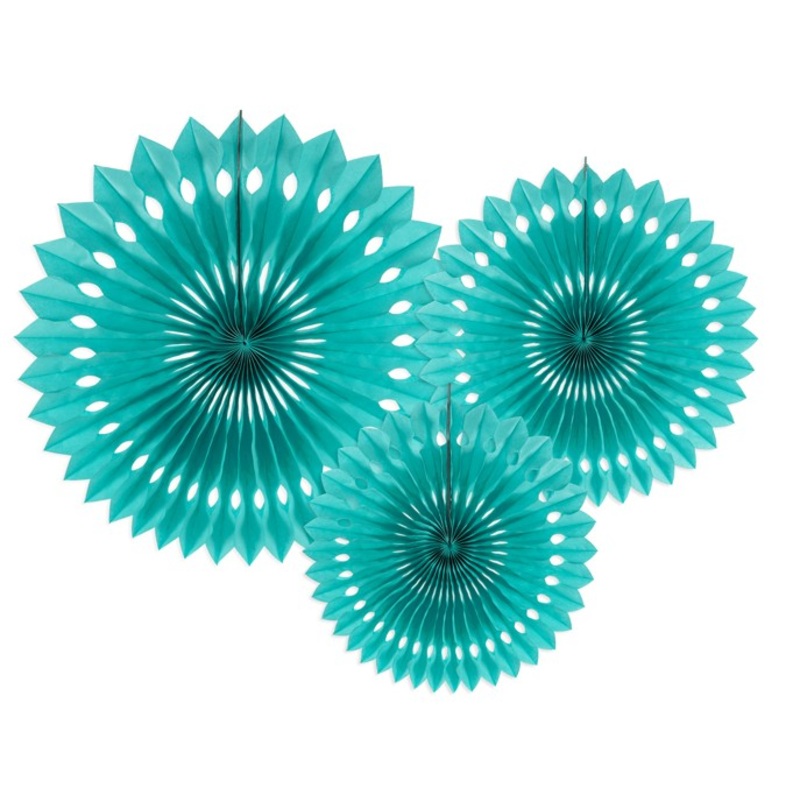 3 paper rosettes Kate turquoise
