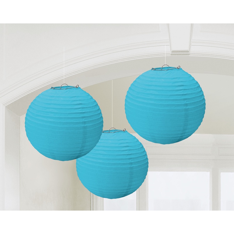 3 Summer Tale Chinese lanterns azure blue 20cm