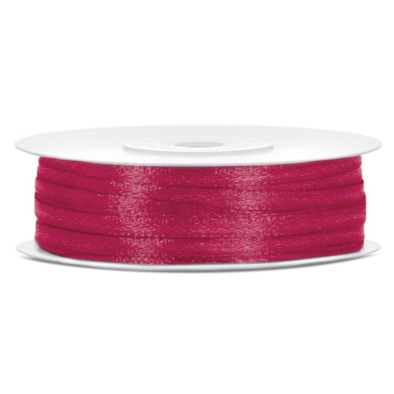 50m satin ribbon, burgundy, 3mm wide