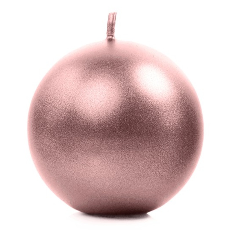 6 Ball Candles Torino Rose Gold 8cm