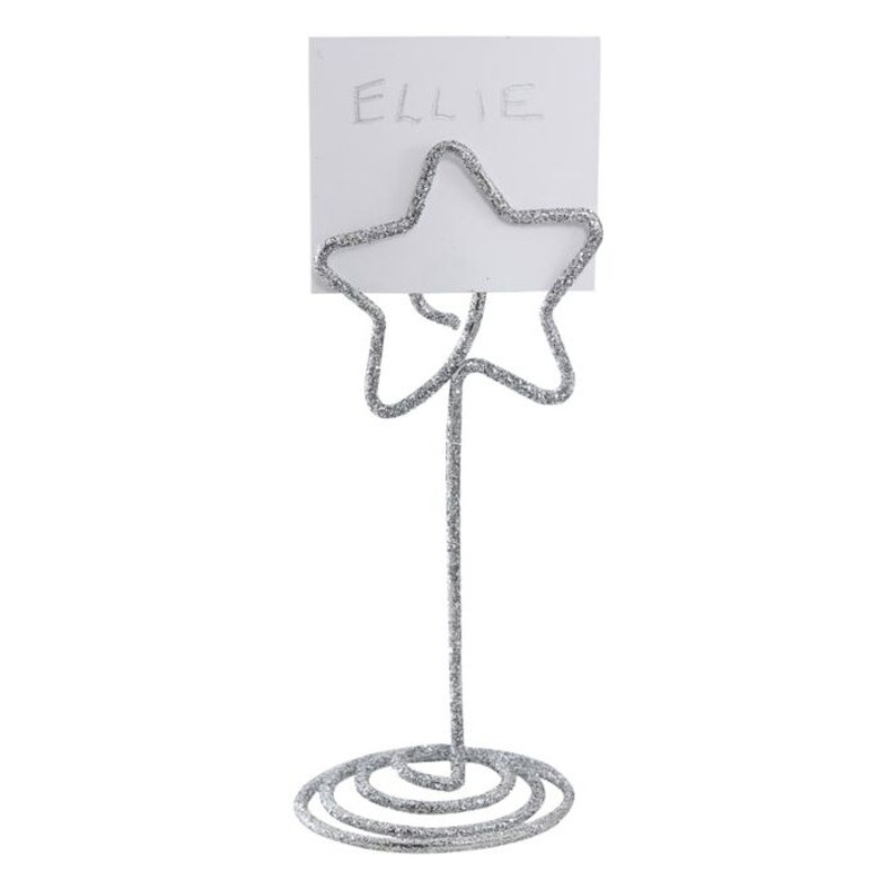 6 Shiny Christmas Star Place Card Holders