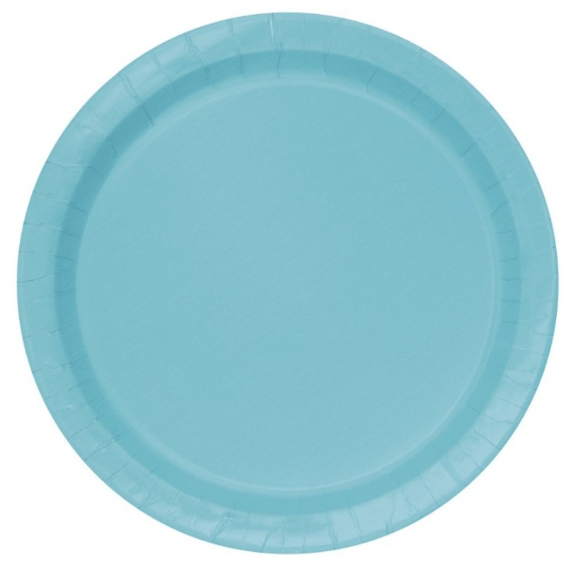 8 paper plates turquoise 23cm